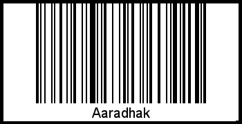 Der Voname Aaradhak als Barcode und QR-Code