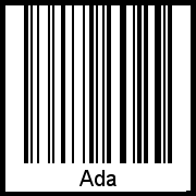 Der Voname Ada als Barcode und QR-Code