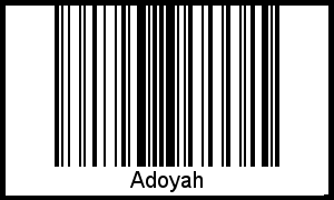 Barcode des Vornamen Adoyah