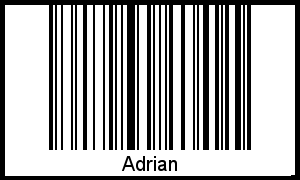 Der Voname Adrian als Barcode und QR-Code