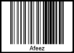 Afeez als Barcode und QR-Code
