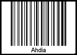 Der Voname Ahdia als Barcode und QR-Code