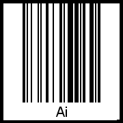 Der Voname Ai als Barcode und QR-Code