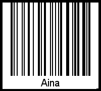 Der Voname Aina als Barcode und QR-Code