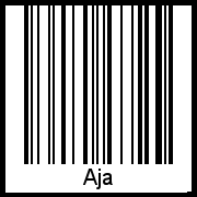Aja als Barcode und QR-Code