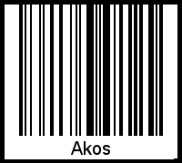 Der Voname Akos als Barcode und QR-Code