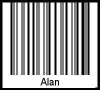 Interpretation von Alan als Barcode