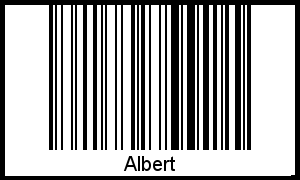 Der Voname Albert als Barcode und QR-Code