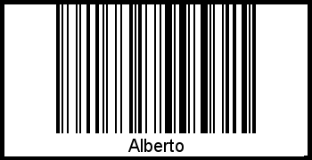 Der Voname Alberto als Barcode und QR-Code