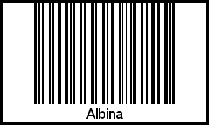 Albina als Barcode und QR-Code