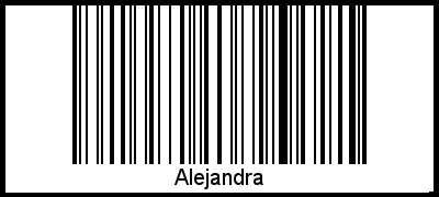 Barcode des Vornamen Alejandra