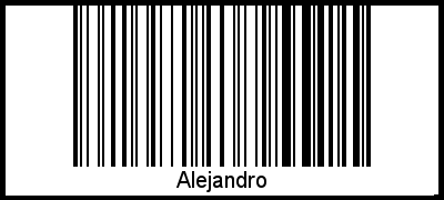 Alejandro als Barcode und QR-Code