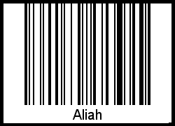 Aliah als Barcode und QR-Code