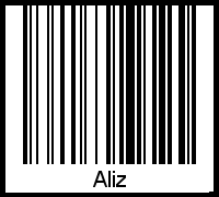 Der Voname Aliz als Barcode und QR-Code