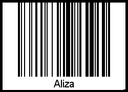 Aliza als Barcode und QR-Code
