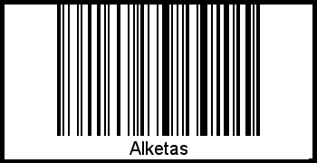 Der Voname Alketas als Barcode und QR-Code