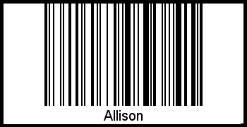 Der Voname Allison als Barcode und QR-Code
