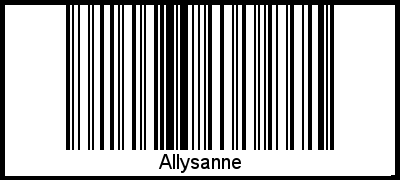 Der Voname Allysanne als Barcode und QR-Code