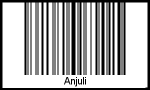 Der Voname Anjuli als Barcode und QR-Code