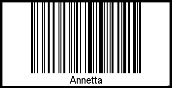 Der Voname Annetta als Barcode und QR-Code
