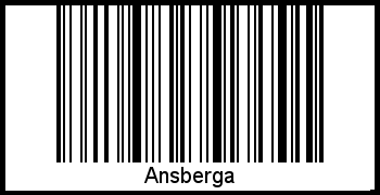 Ansberga als Barcode und QR-Code