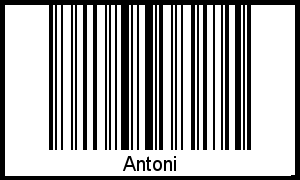 Antoni als Barcode und QR-Code