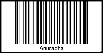 Der Voname Anuradha als Barcode und QR-Code