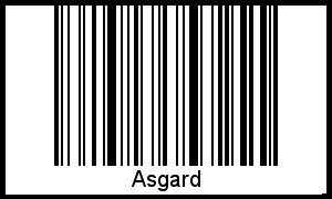 Der Voname Asgard als Barcode und QR-Code