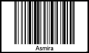 Asmira als Barcode und QR-Code