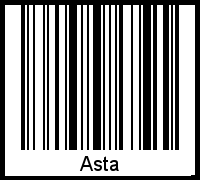 Interpretation von Asta als Barcode
