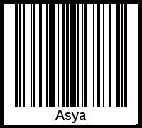 Barcode des Vornamen Asya