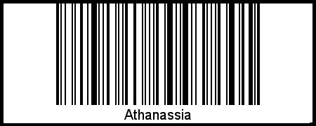 Der Voname Athanassia als Barcode und QR-Code