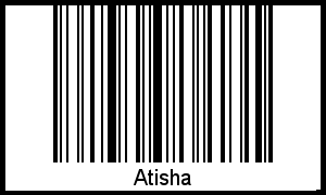 Atisha als Barcode und QR-Code