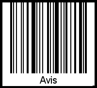 Der Voname Avis als Barcode und QR-Code