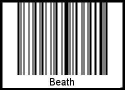 Der Voname Beath als Barcode und QR-Code