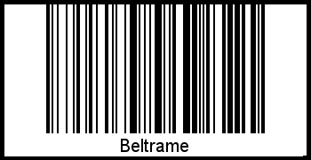 Der Voname Beltrame als Barcode und QR-Code