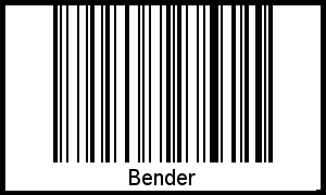 Bender als Barcode und QR-Code