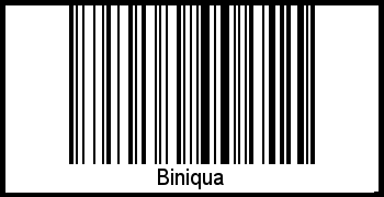 Der Voname Biniqua als Barcode und QR-Code