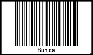 Der Voname Bunica als Barcode und QR-Code