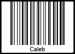 Der Voname Caleb als Barcode und QR-Code