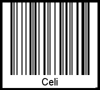 Barcode des Vornamen Celi