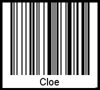 Der Voname Cloe als Barcode und QR-Code