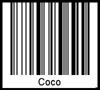 Der Voname Coco als Barcode und QR-Code
