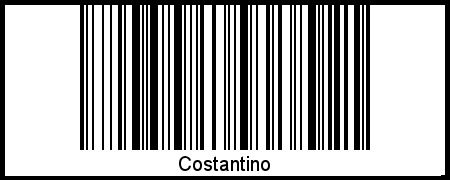 Der Voname Costantino als Barcode und QR-Code