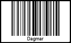 Der Voname Dagmar als Barcode und QR-Code