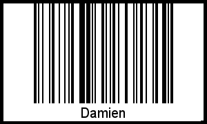 Der Voname Damien als Barcode und QR-Code