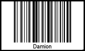 Der Voname Damion als Barcode und QR-Code