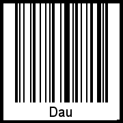 Der Voname Dau als Barcode und QR-Code