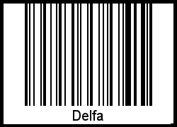 Delfa als Barcode und QR-Code