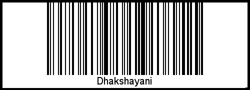 Dhakshayani als Barcode und QR-Code